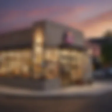 Taco Bell Franchise Location Taco Bell storefront with customers