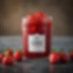 Vibrant jar of Aldi strawberry jelly showcasing its rich color and texture