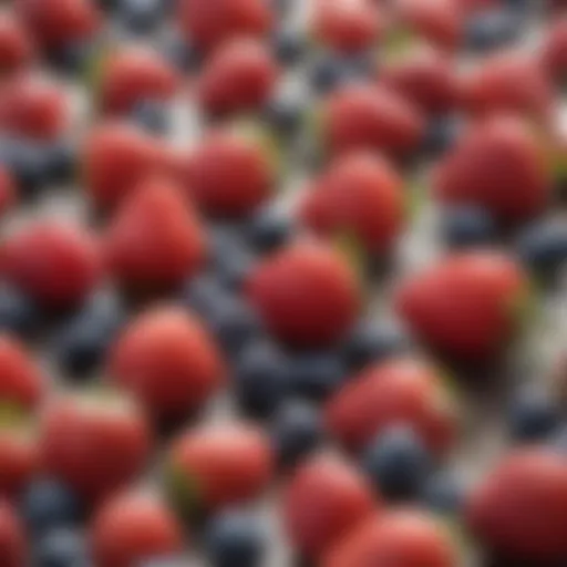 A vibrant assortment of fresh berries including strawberries, blueberries, and raspberries.