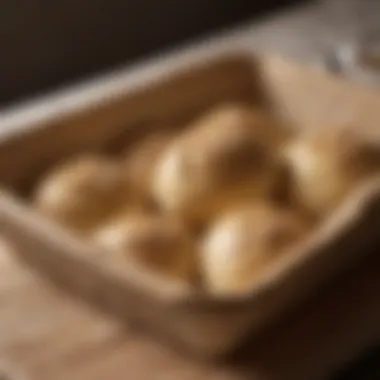 Dough Resting in a Proofing Basket Freshly proofed dough resting in a proofing basket.