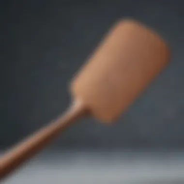 Material Focus of Nonstick Spatula Close-up of a nonstick spatula with a focus on its materials