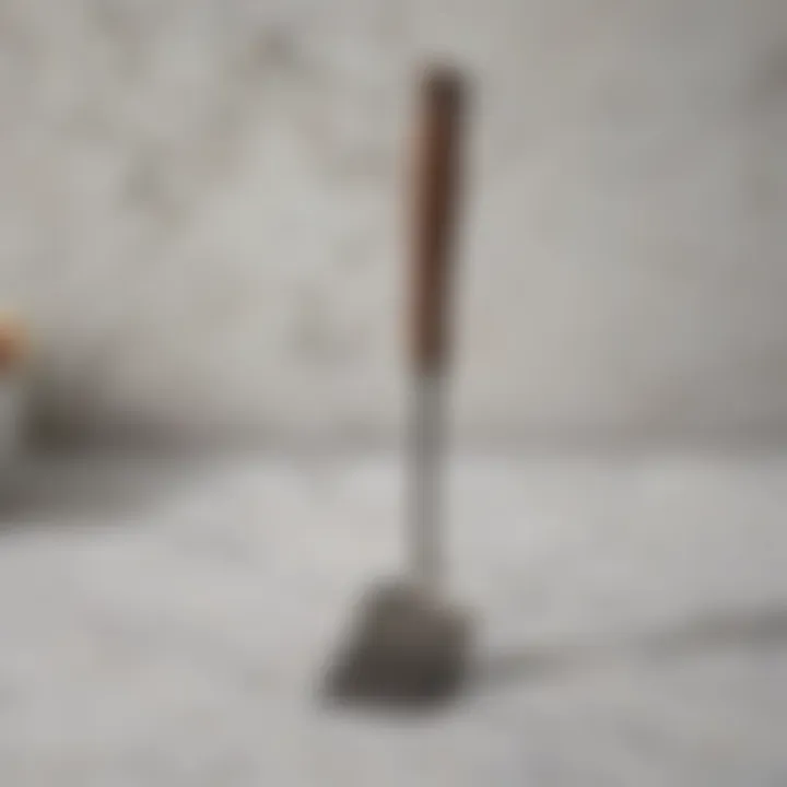 A sleek nonstick spatula resting on a marble countertop