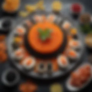 Vibrant Caviar Platter A rich and vibrant platter displaying various types of caviar and garnishes
