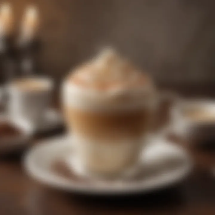 Cappuccino in a beautiful cup with froth