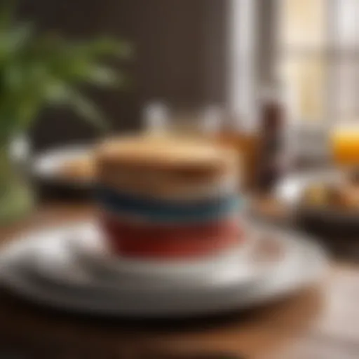 Elegant casual dinnerware set on a wooden table