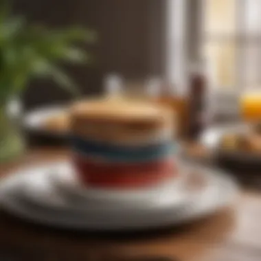 Elegant Casual Dinnerware Elegant casual dinnerware set on a wooden table