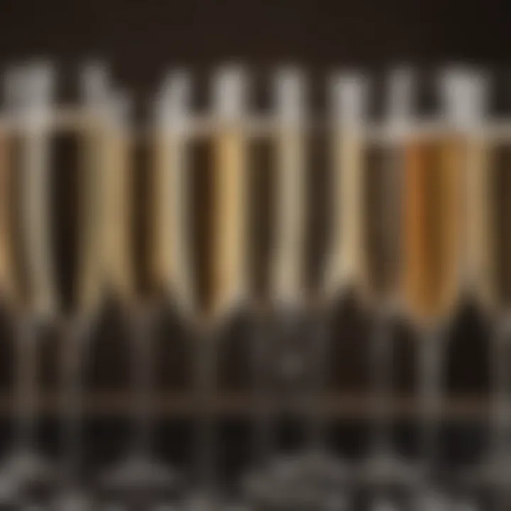 Variety of disposable champagne flutes in different materials