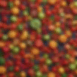 Colorful assortment of fresh fruits and vegetables