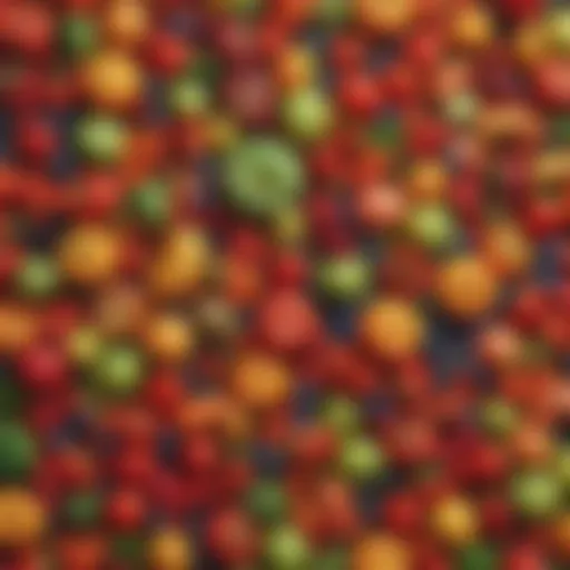 Colorful assortment of fresh fruits and vegetables