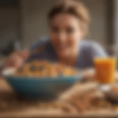 A person enjoying a healthy breakfast with fiber cereal