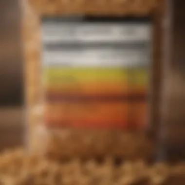 Close-up of a nutritional label highlighting fiber content