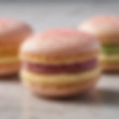 Close-up of a macaron showcasing its delicate texture and filling