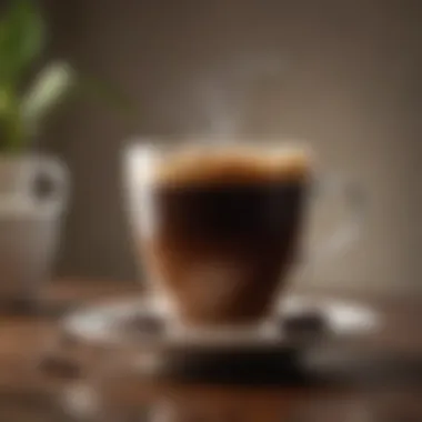 Close-up of freshly brewed coffee in a cup