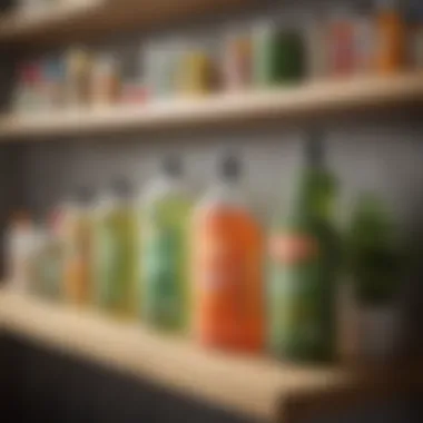 Sustainable Cleaning Solutions Biodegradable cleaning supplies displayed on a shelf