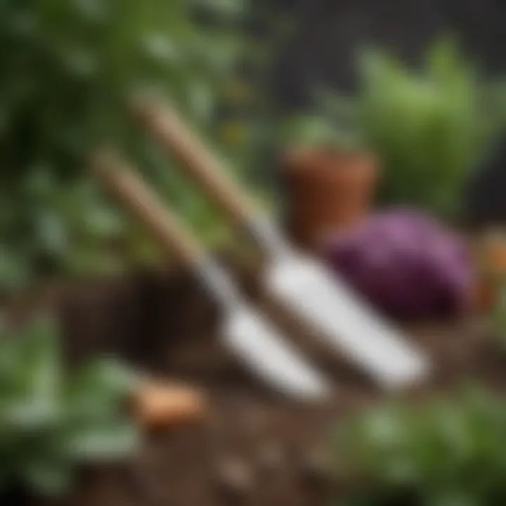 Biodegradable gardening tools in use