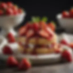 Fresh strawberries on a vibrant shortcake