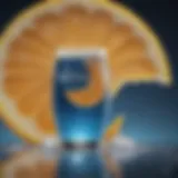 Close-up of a chilled Blue Moon beer with a slice of orange