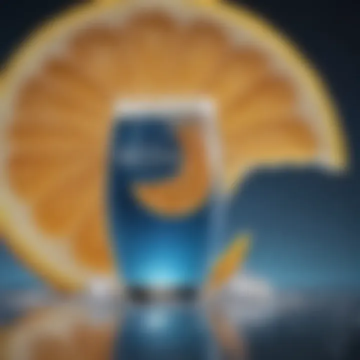 Close-up of a chilled Blue Moon beer with a slice of orange