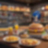 A colorful display of Sonic's breakfast menu featuring various dishes.