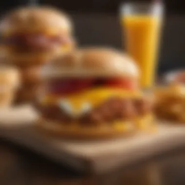Sonic's Signature Breakfast Sandwich A vibrant plate of Sonic's signature breakfast sandwich.