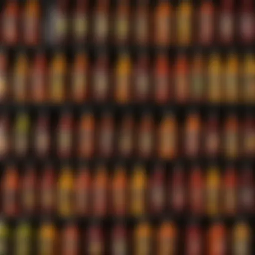 A vibrant display of Buffalo Wild Wings sauces showcasing color and diversity.
