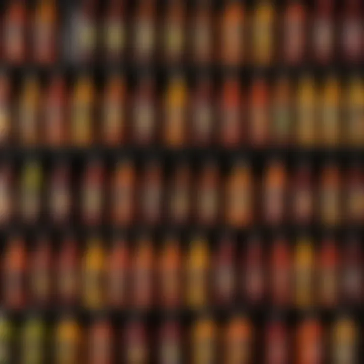 A vibrant display of Buffalo Wild Wings sauces showcasing color and diversity.