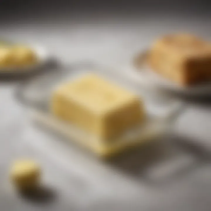 A glass butter dish highlighting its transparency and modern appeal