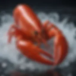 Fresh lobster on ice showcasing quality seafood