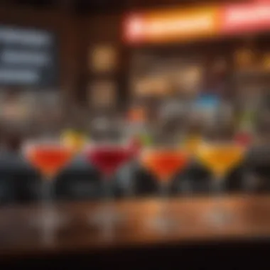 Colorful cocktails served at Caliente Cab, highlighting the drink offerings