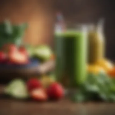 Green Smoothie Packed with Nutrition A nutritious smoothie in a glass, featuring greens and fruits