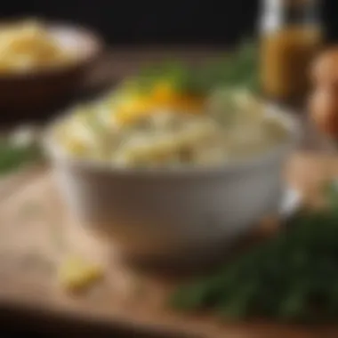 Herb-Topped Cheesy Mashed Potatoes A rich and creamy bowl of cheesy mashed potatoes topped with herbs