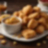A close-up of perfectly golden-brown Chick-fil-A nuggets served with dipping sauce