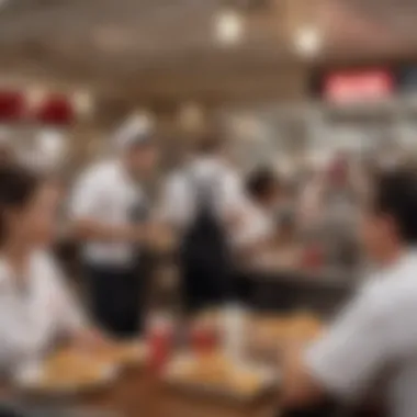 Cultural Phenomenon: The Chick-fil-A Experience A bustling Chick-fil-A restaurant filled with customers enjoying their meals