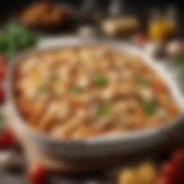 Fresh ingredients laid out for a flavorful chicken pasta bake