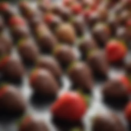 Gourmet chocolate covered strawberries arranged artistically