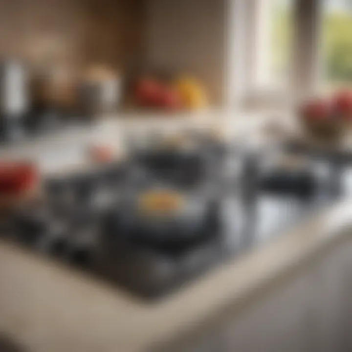 A spotless glass top stove gleaming in the kitchen