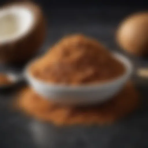Natural coconut sugar in a bowl