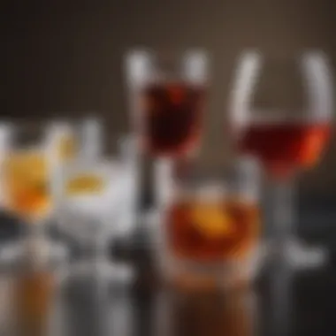 Diverse Non-Alcoholic Beverages in Crystal Glasses An array of non-alcoholic drinks displayed in crystal glassware