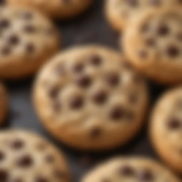 Close-up of gooey chocolate chips in a cookie