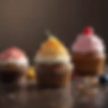 A collection of vibrant cupcake ingredients