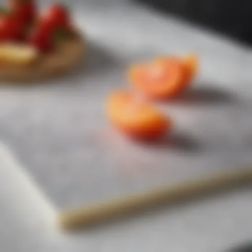 Large polyethylene cutting board showcasing durability and surface texture