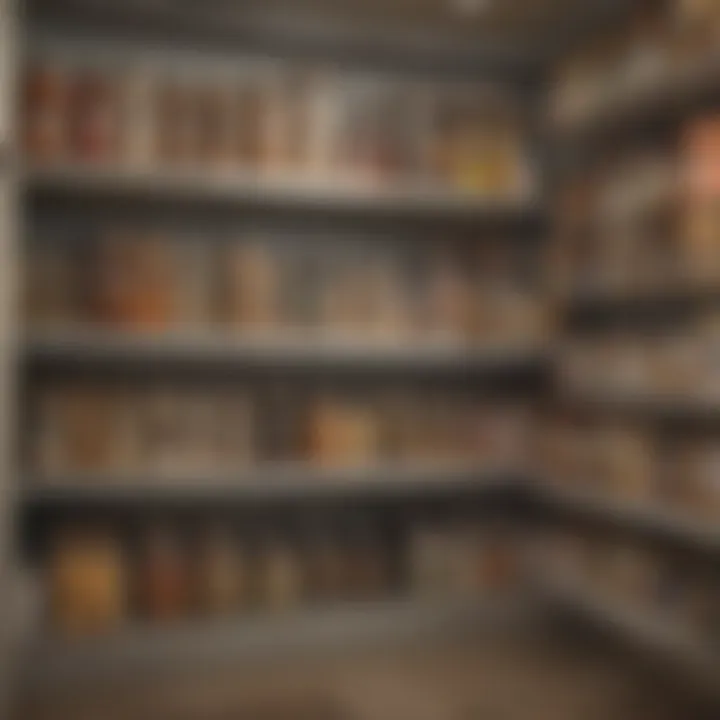 Organized pantry with labeled containers