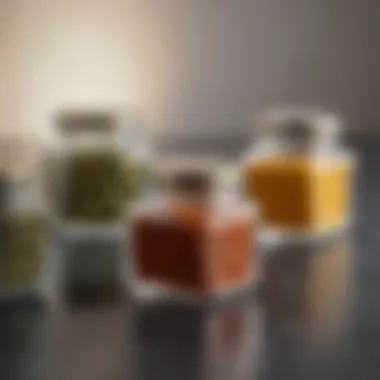 Stylish glass spice containers with airtight seals