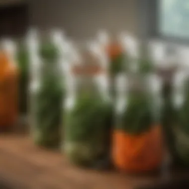 Fresh Herbs and Vegetables in Canning Jars Costco canning jars with fresh herbs and vegetables