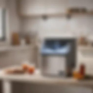 Costway Ice Maker in a Well-Organized Kitchen A beautifully organized kitchen setup featuring the Costway ice maker in use.
