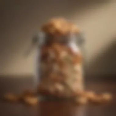 An elegant jar filled with assorted dog treats