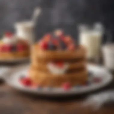 Decadent Toppings A variety of toppings for French toast waffles including fresh fruit and whipped cream