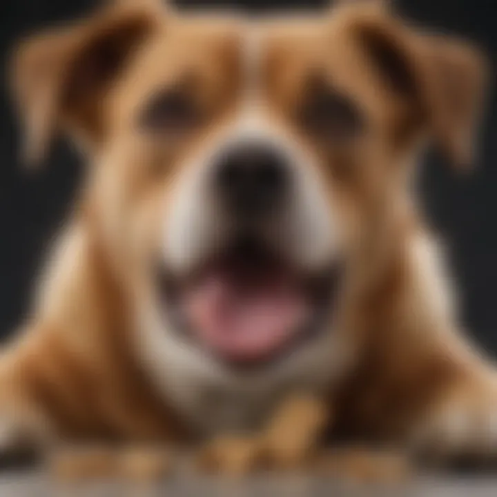 A close-up of a dog enjoying a homemade treat