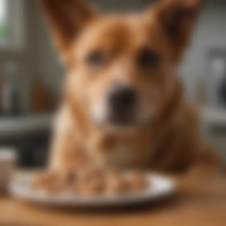 A dog eagerly anticipating a tasty homemade treat