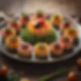 A beautifully plated vegetarian appetizer featuring vibrant colors and textures.